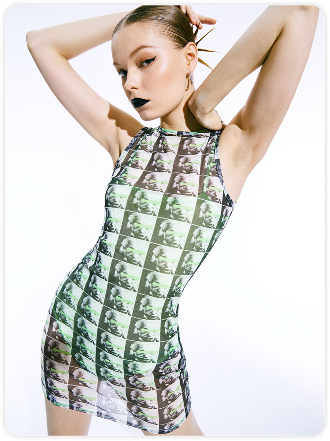 【Final Sale】Green Dress Mini Dress