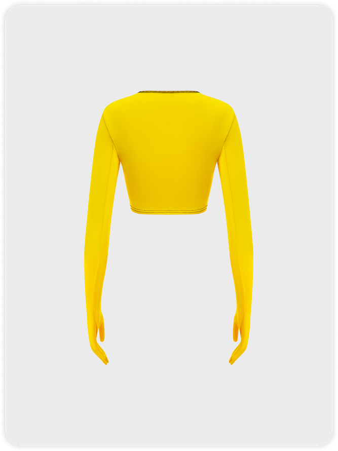 Edgy Yellow Cut Out Top T-Shirt