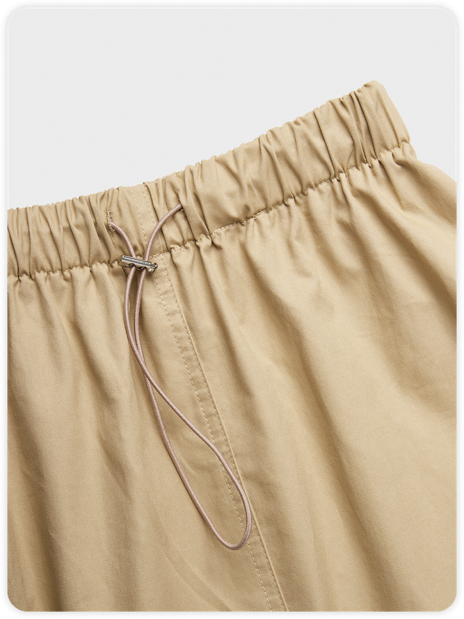 Street Khaki Pockets Bottom Skirt