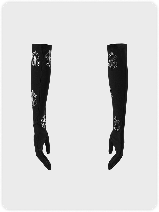 Edgy Black Accessory Gloves