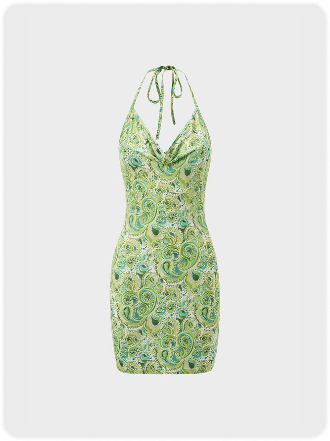 【Clearance Sale】Casual Green Dress Mini Dress