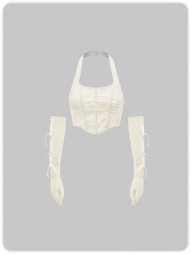 Y2k White Ripped Arm slevees Lace up Party Top Women Top