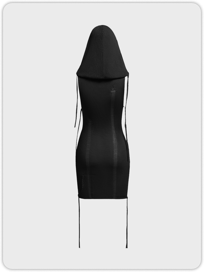 Punk Black Dress Mini Dress