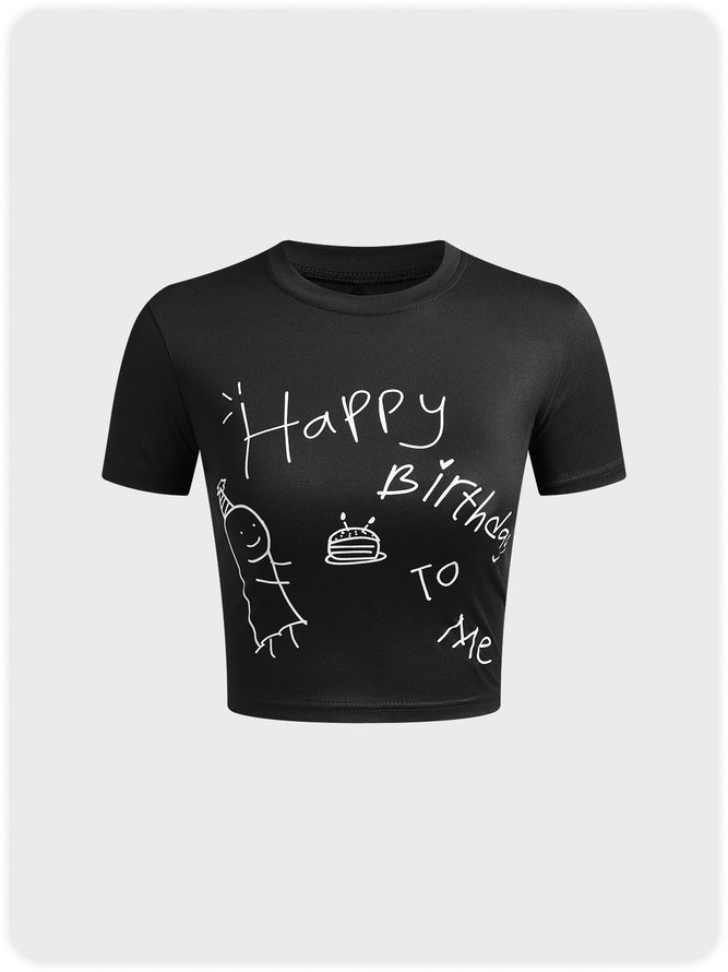 Y2k White Basic Top T-Shirt