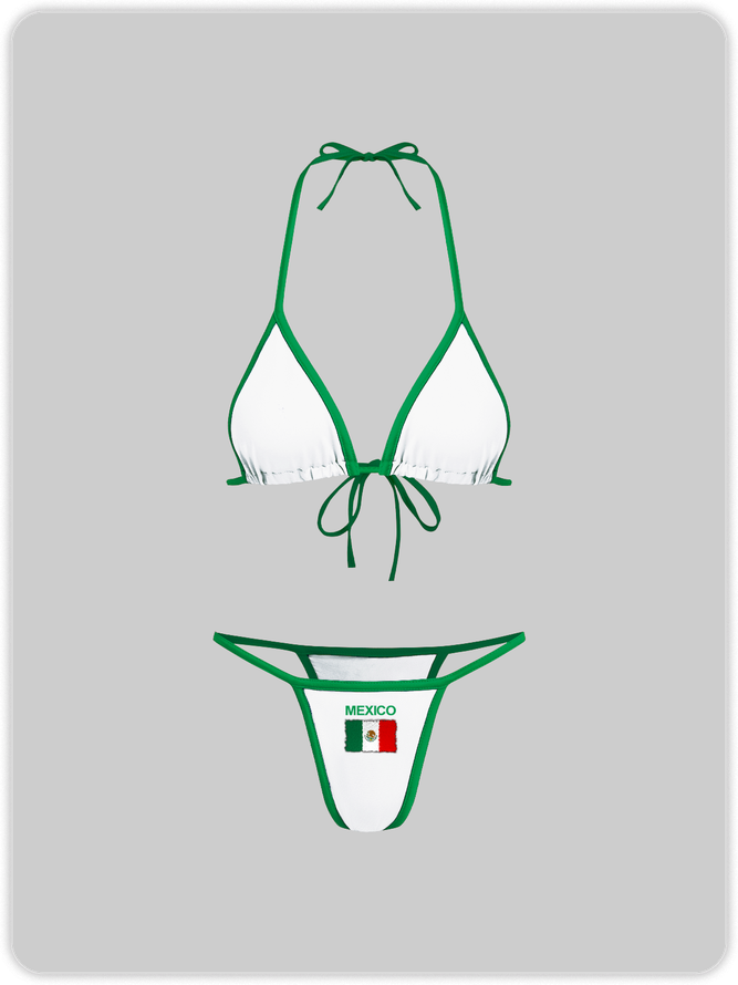 Jersey Mexico Color Block Bikini