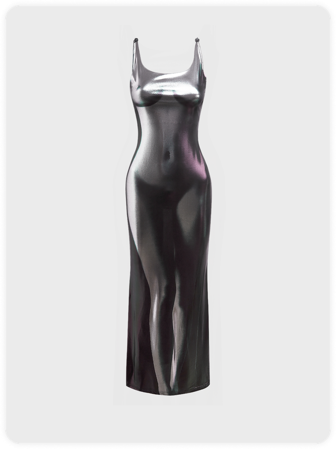 Spaghetti Human Body Maxi Dress