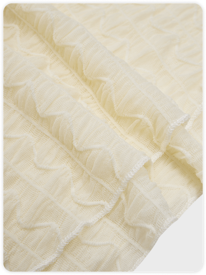 Jacquard Texture Fabric Plain Top With Skirt Two-Piece Set