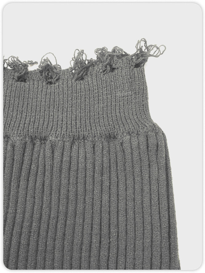 Turtleneck Knitted Plain Two-Piece Set