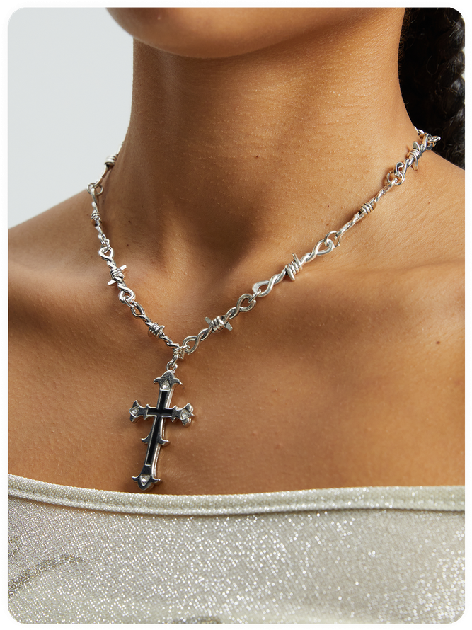 Metal Cross Necklace