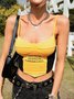 【Clearance Sale】Casual Yellow Top Tank Top & Cami