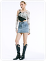 【Final Sale】Edgy Gray Marbling Asymmetrical Design Mesh Top Women Top