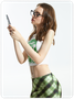 【Final Sale】Street Green Phone Print Single Color Print Top Tank Top & Cami