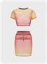 【Final Sale】Edgy Multicolor Ombre Mesh Two-Piece Set