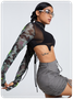 Street Black Camo Backless Top Women Top