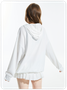 Y2K White Abstract Oversized Back To School Top Hoodie & Sweatshirt