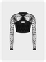 Y2K Black Mesh Star Top T-Shirt
