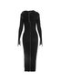 【Final Sale】Edgy Black Raw Edge Plain Dress Midi Dress