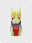 Edgy Multicolor Thermal Body Print Party Two-Piece Set