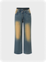 Street Blue Jeans Asymmetrical Design Bottom