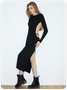 Street Black Backless Dress Midi Dress
