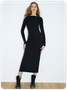 Street Black Backless Dress Midi Dress