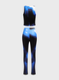 【Final Sale】Edgy Blue Body print Two-Piece Set