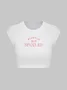 Y2K White Letter Cropped Top T-Shirt A Little Bit Spoiled