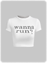Y2k White Text letters Top T-Shirt