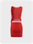 Y2k Balletcore Red 3D Rose Mesh Two-Piece Set