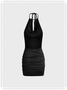 Y2k Black Backless Dress Mini Dress