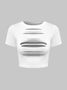 【Final Sale】Street White Cut out Top T-Shirt