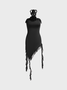 【Final Sale】Edgy Black Ruffles Dress Mini Dress