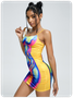 Edgy Multicolor Thermal body print Dress Mini Dress