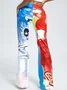 【Final Sale】Edgy Multicolor Figure print Color block Bottom Pants