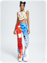 Y2k White Patchwork Top Tank Top & Cami