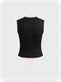【Final Sale】Y2k Black Lace up Patchwork Top Tank Top & Cami
