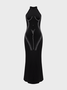 【Final Sale】Edgy Black Blingbling Body print Dress Midi Dress