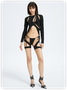 【Final Sale】Edgy Black Cut Out Cropped Romper