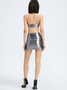 【Final Sale】Edgy Silver Leather Dress Mini Dress