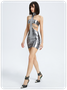 Edgy Silver Leather Dress Mini Dress