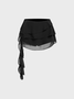 【Final Sale】Y2k Black Ruffles Mesh Party Bottom Skirt