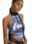 Street Blue Racing print Cyberpunk Top Tank Top & Cami