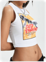 Street White Figure Letter Top Tank Top & Cami