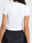 Y2k White Basic Top T-Shirt