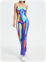 Edgy Multicolor Body print Tube Jumpsuit