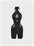 Edgy Black Cut out Back less Romper