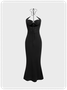 【Final Sale】Y2k Black Cut out Lace up Dress Midi Dress