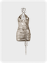 Y2k Deep Gray Cut out Wrinkled Dress Mini Dress