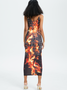 【Final Sale】Edgy Black Body print Dress Midi Dress
