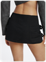Cotton Metal Detail Zip Up Plain Short Skirt